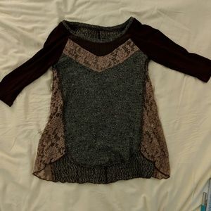 Free People wine colored top